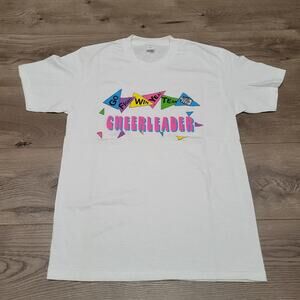 Vintage National Cheerleaders Association Shirt Adult Large White Crew Graphic